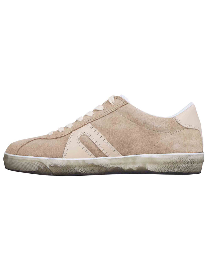 Spatarella Sneakers Uomo In Camoscio Beige