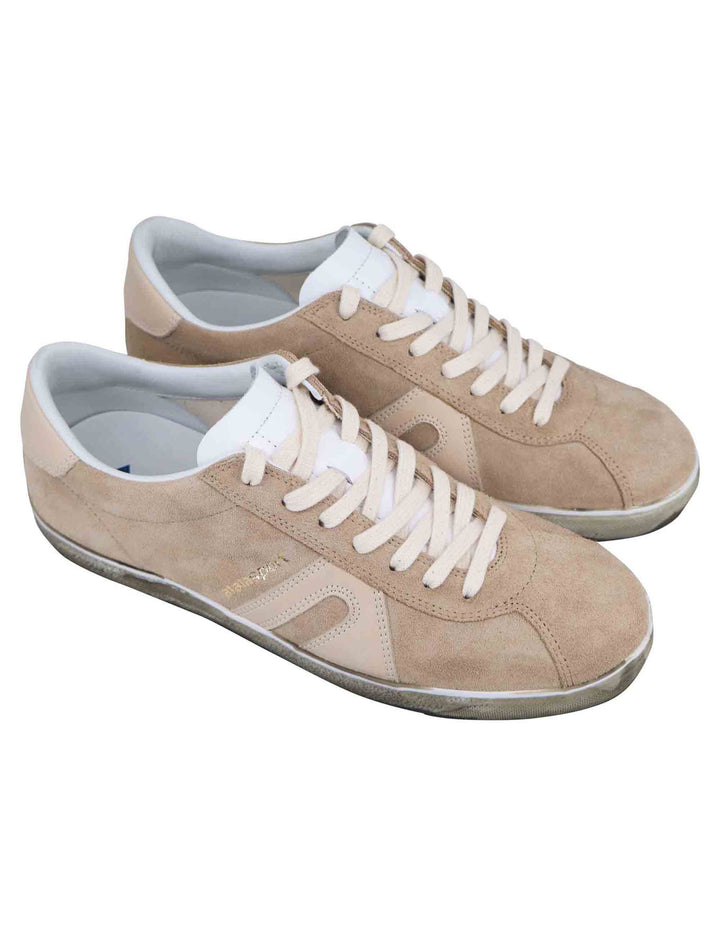 Spatarella Sneakers Uomo In Camoscio Beige