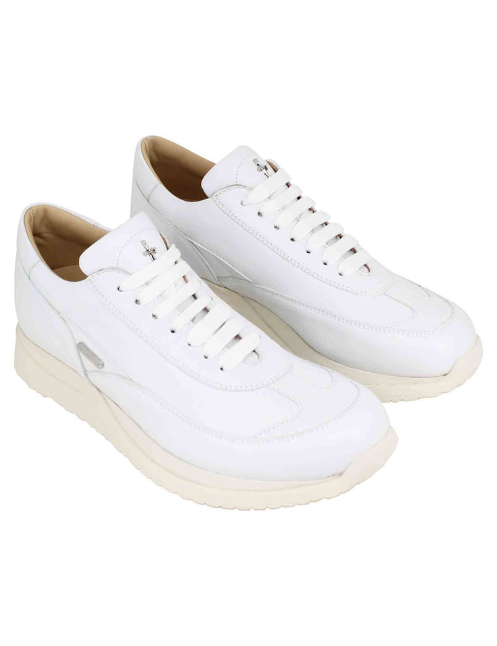 Spatarella Sneakers Uomo In Pelle Bianca