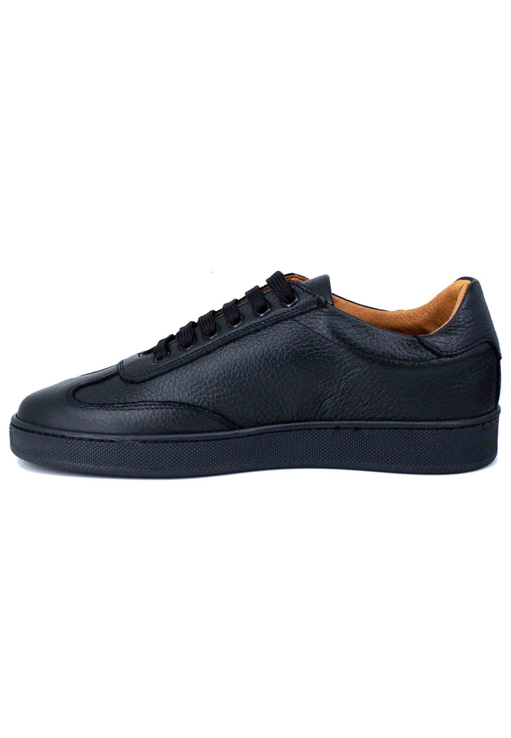 Spatarella Sneakers Uomo In Pelle Martellata Nera