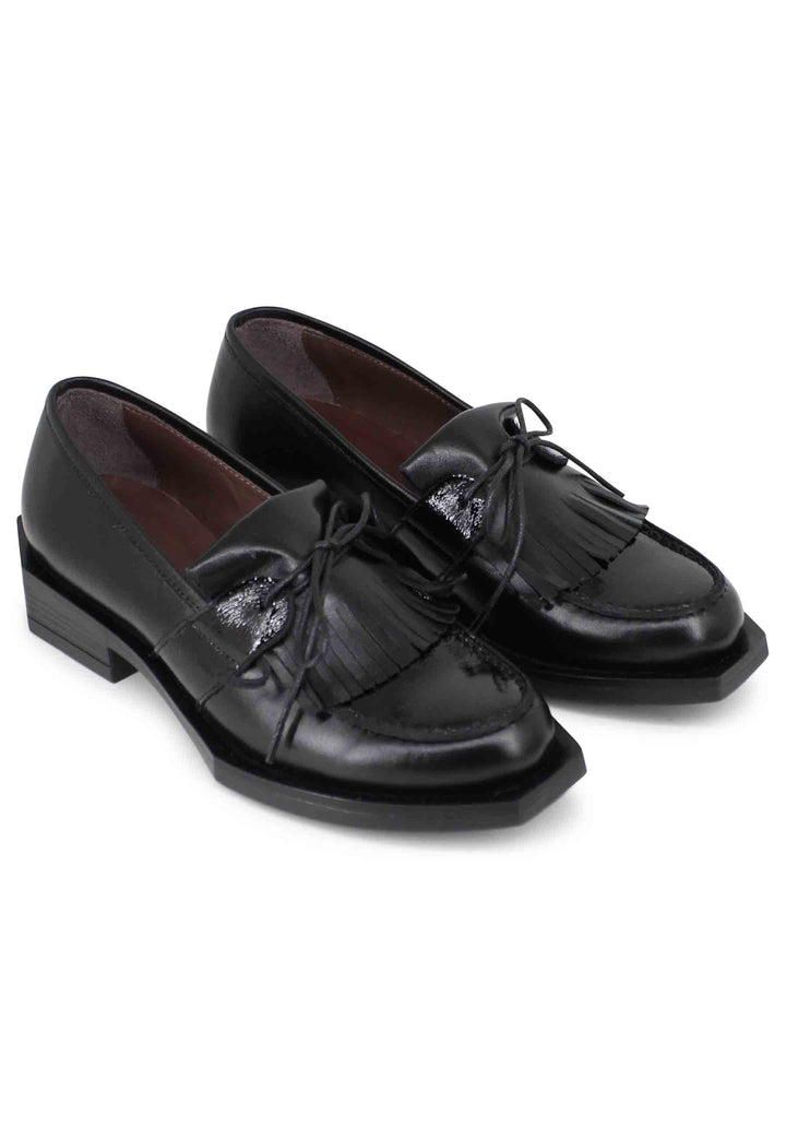 Spatarella Stringate Donna In Pelle Nera