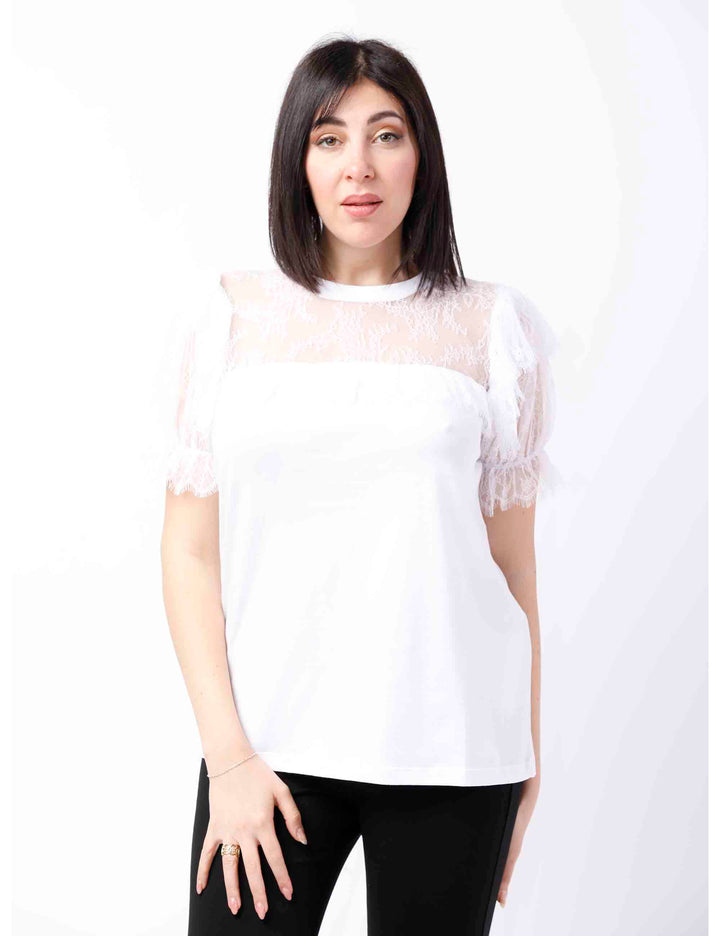 Spatarella T-shirt donna in cotone bianco