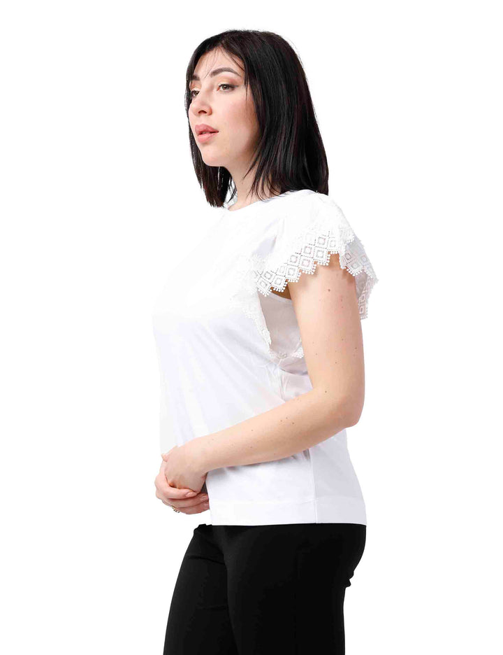Spatarella T-shirt Donna In Jersey Bianco