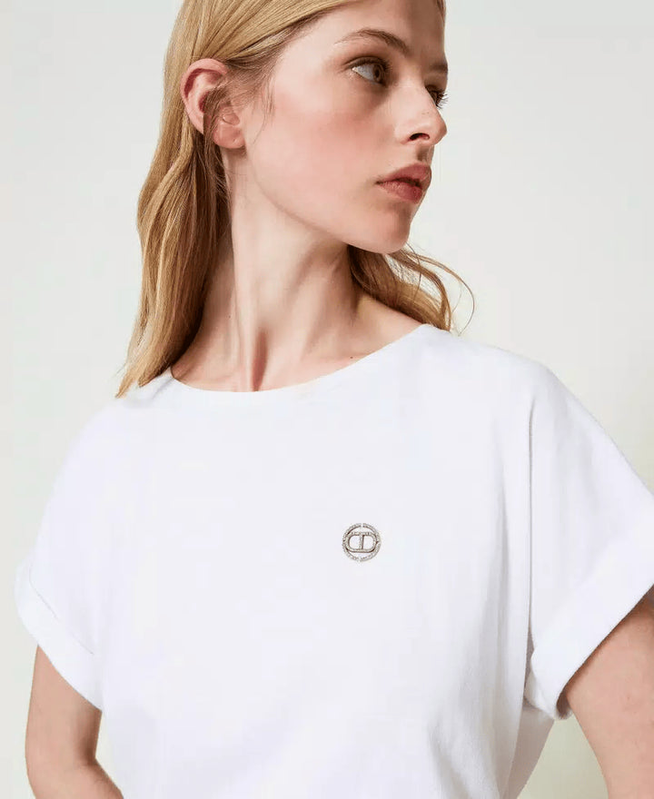 Spatarella T-shirt Donna In Jersey Bianco