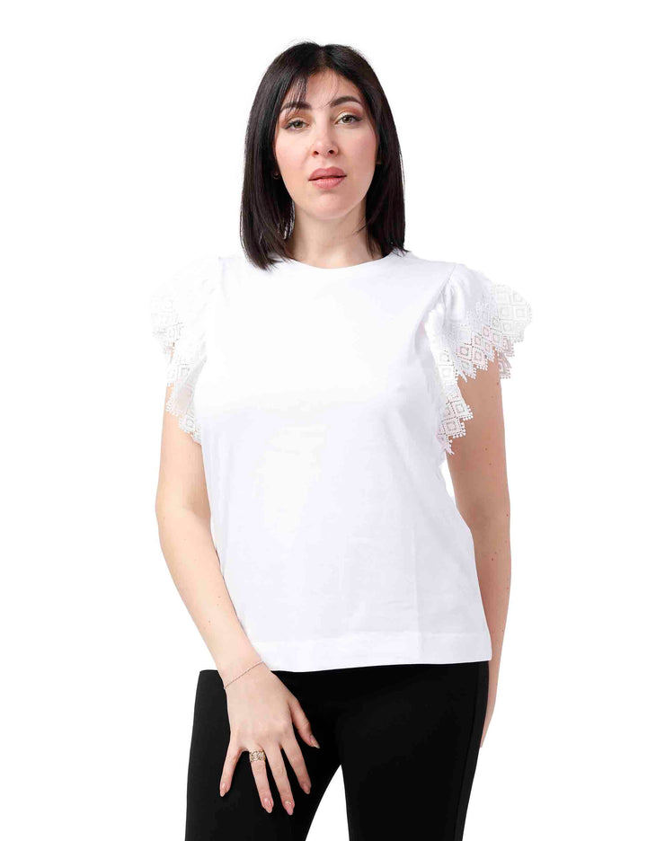 Spatarella T-shirt donna in jersey bianco