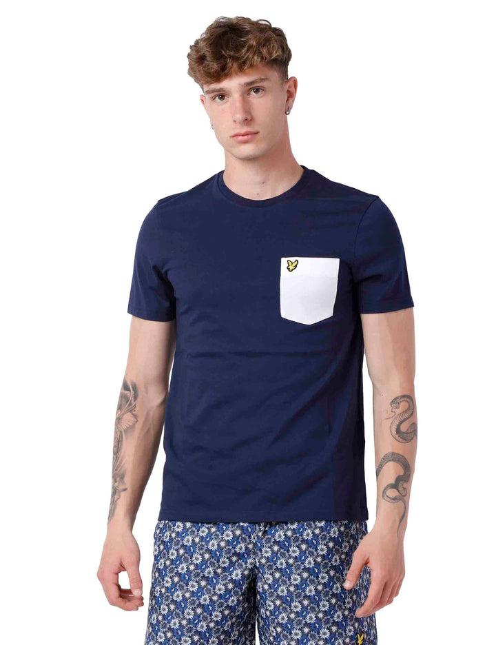 Spatarella T-shirt uomo in cotone blu