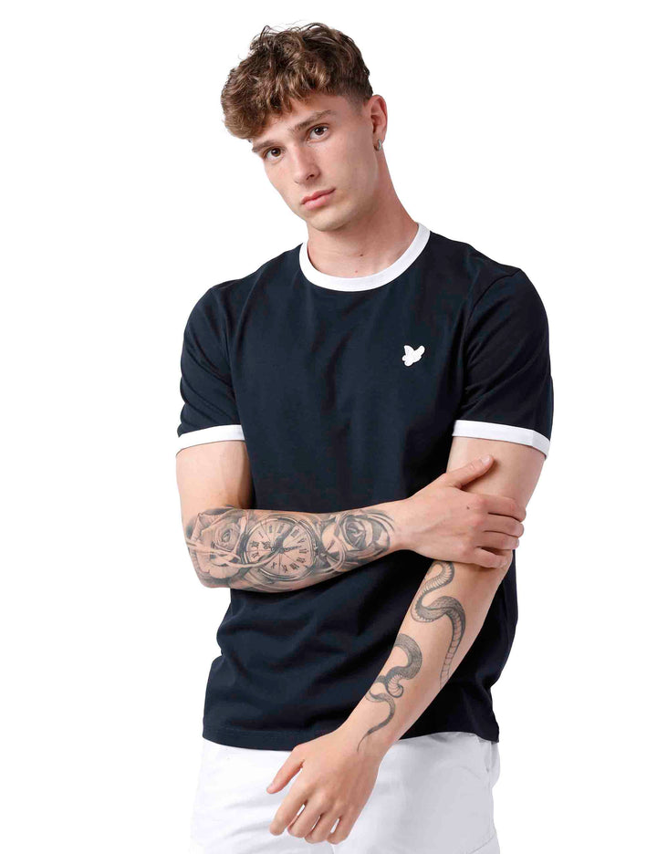 Spatarella T-shirt uomo in cotone blu