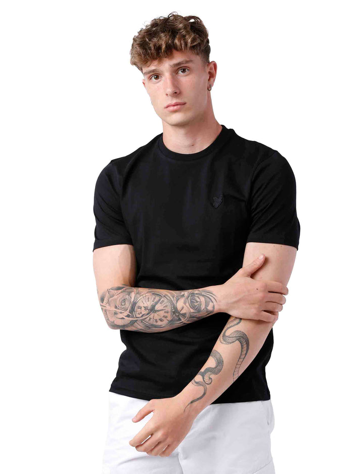 Spatarella T-shirt uomo in cotone nero