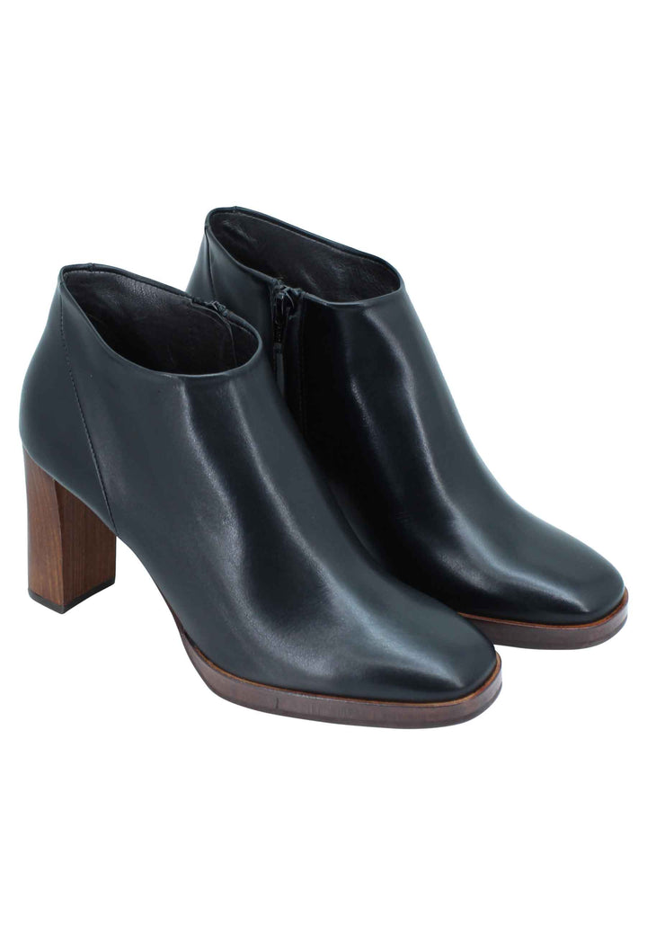Spatarella Stivaletti Ankle Boot Donna In Pelle Nera Tacco Alto E Plateau