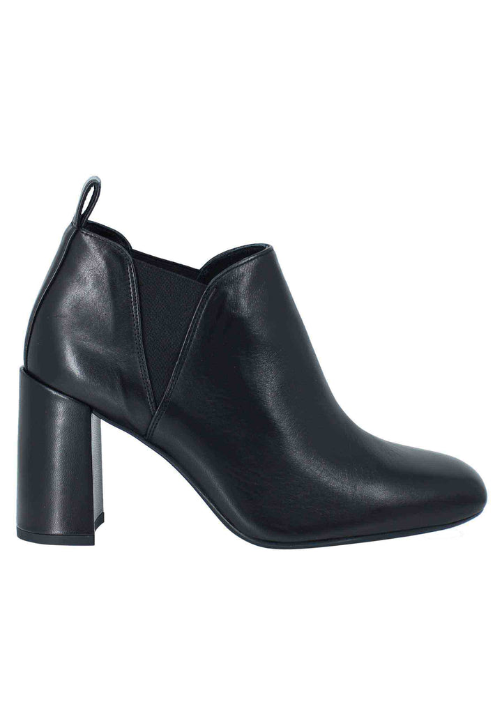 Spatarella Stivaletti ankle boot donna in pelle nera tacco alto e punta quadra