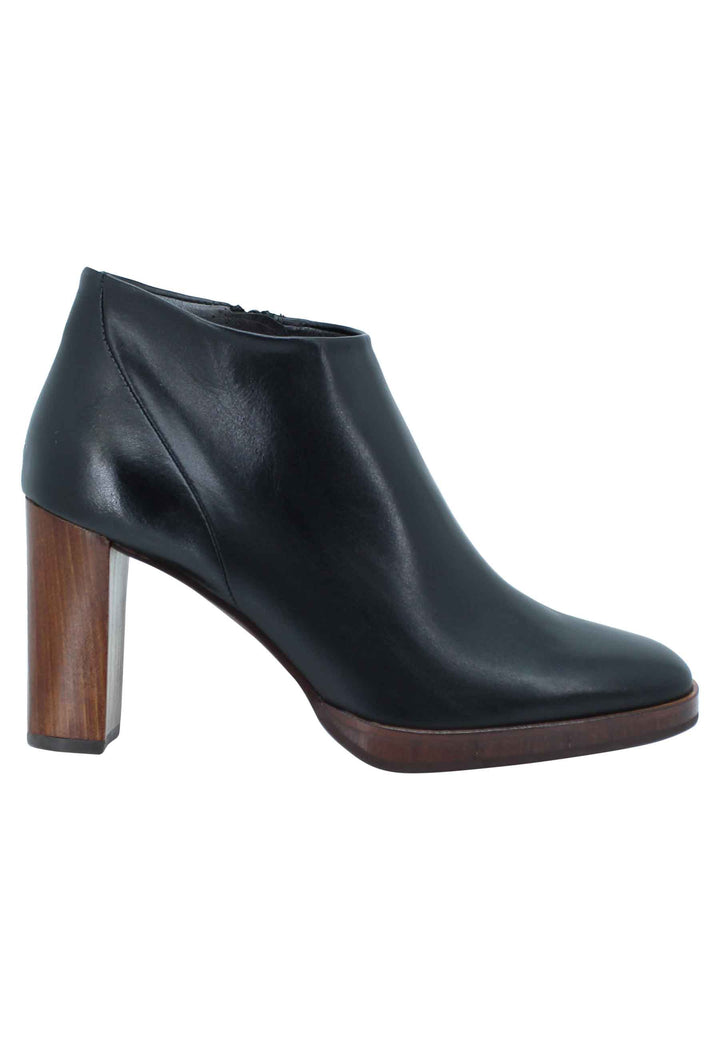 Spatarella Stivaletti ankle boot donna in pelle nera tacco alto e plateau