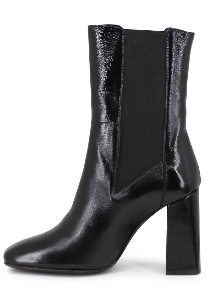 Spatarella Stivaletti Beatles Donna In Pelle Nera Con Tacco Alto