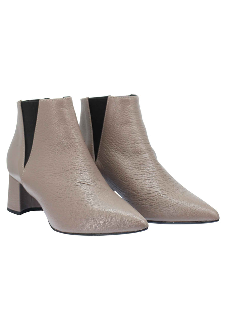 Spatarella Stivaletti Beatles Donna In Pelle Tortota Con Punta A Punta A Tacco Medio