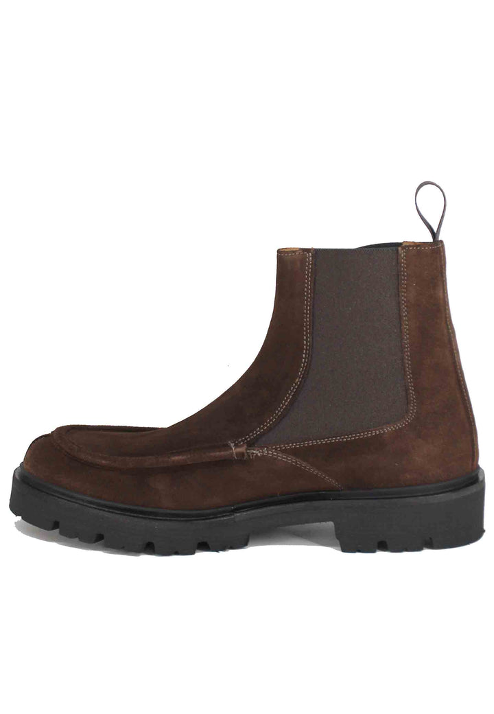 Spatarella Stivaletti Beatles Uomo In Camoscio Testa Di Moro Con Vaschetta Cucita