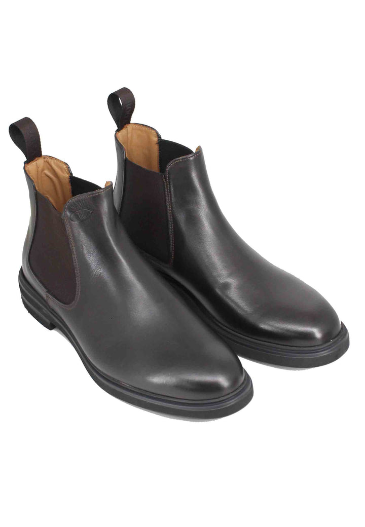 Spatarella Stivaletti Beatles Uomo In Pelle Marrone Con Fondo Gomma