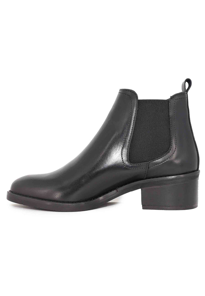 Spatarella Stivaletti Chelsea Boot In Pelle Nera Con Punta Tonda E Tacco Basso