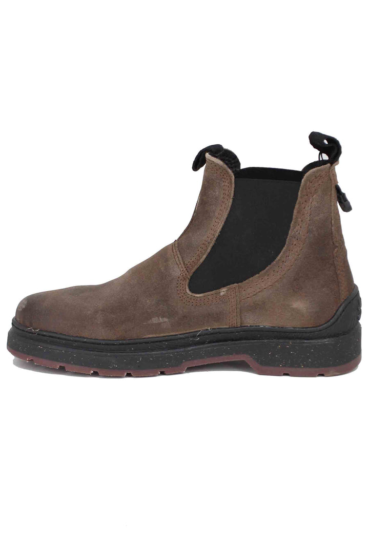 Spatarella Stivaletti Chelsea Boot Uomo In Camoscio Vintage Taupe Red Rock Suede