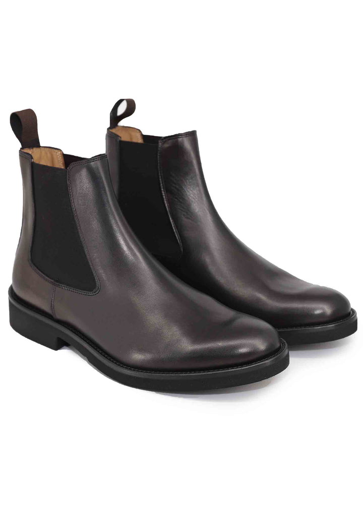 Spatarella Stivaletti Chelsea Boot Uomo In Pelle Marrone Con Suola Ultra Leggera