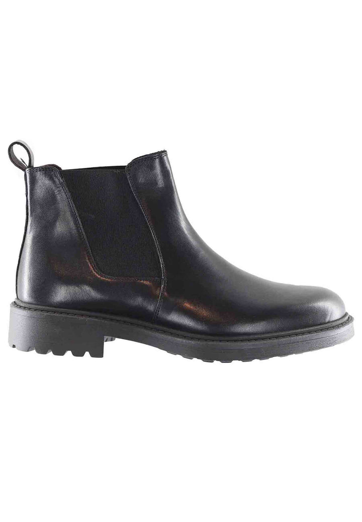 Spatarella Stivaletti Chelsea Boot Uomo In Pelle Nera Con Suola Carrarmato