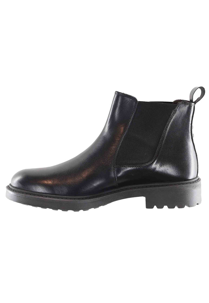 Spatarella Stivaletti Chelsea Boot Uomo In Pelle Nera Con Suola Carrarmato