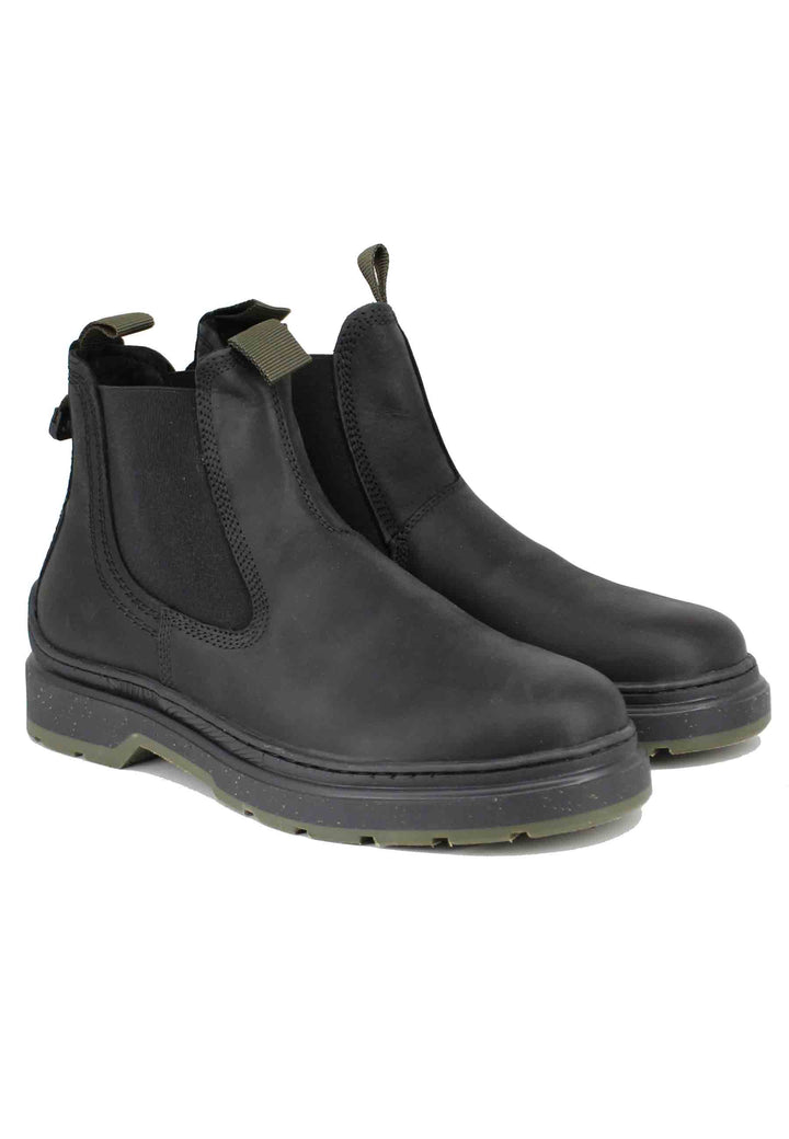 Spatarella Stivaletti Chelsea Boot Uomo In Pelle Vintage Nera Red Rock
