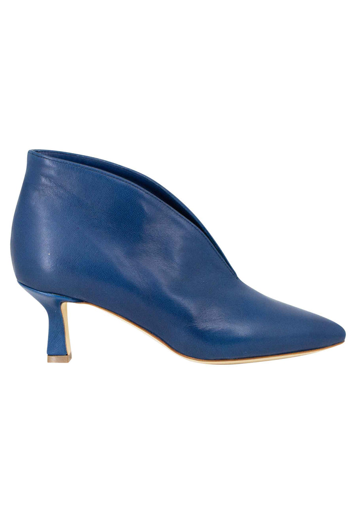 Spatarella Stivaletti Donna Ankle Boot In Pelle Blu Con Tacco Basso