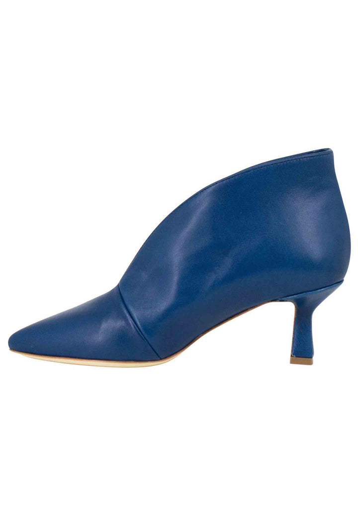 Spatarella Stivaletti Donna Ankle Boot In Pelle Blu Con Tacco Basso