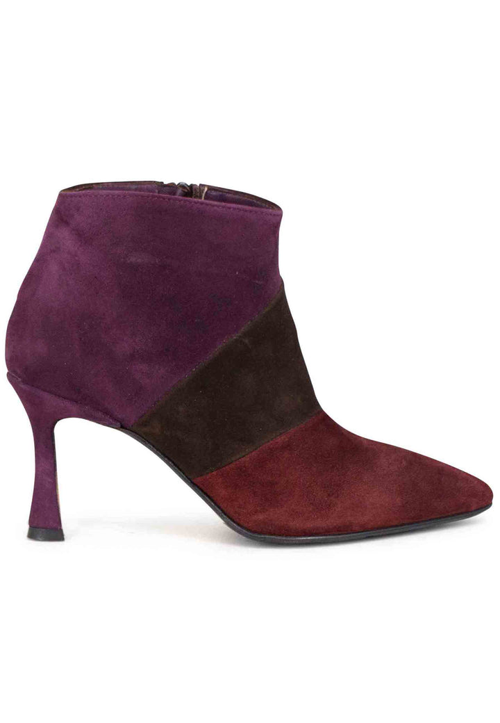 Spatarella Stivaletti Donna In Camoscio Marrone Con Tacco Alto