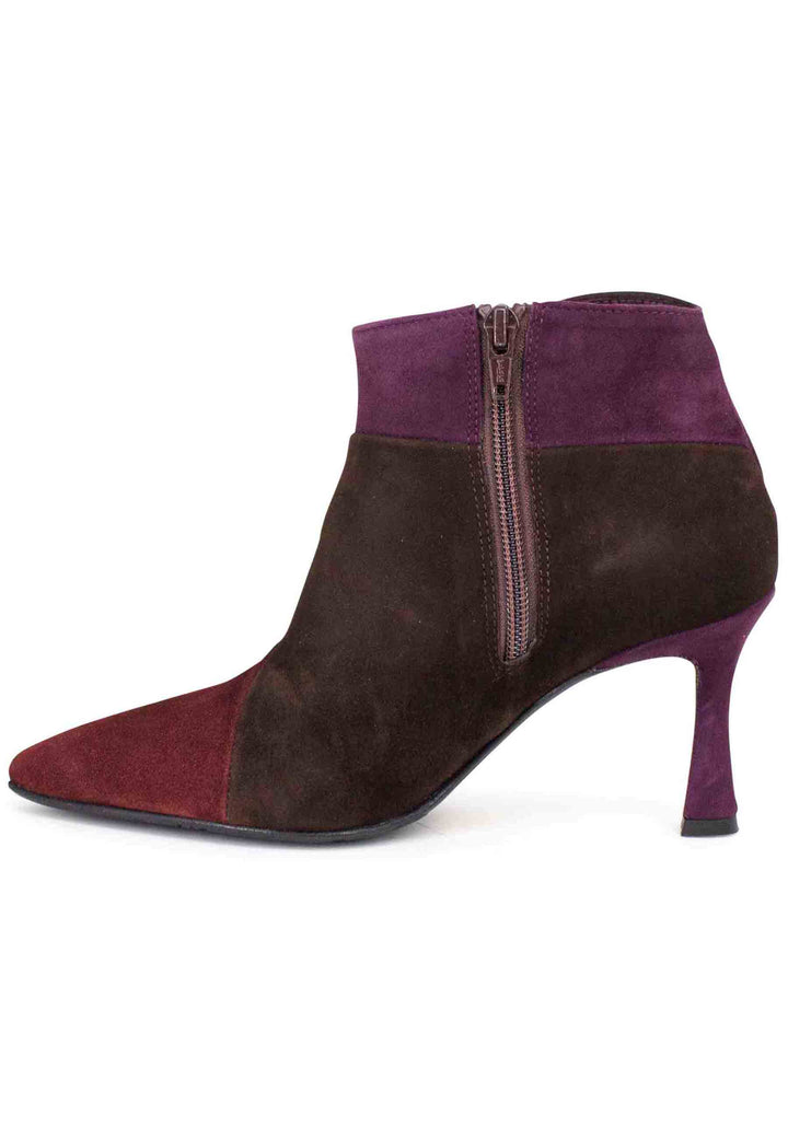 Spatarella Stivaletti Donna In Camoscio Marrone Con Tacco Alto