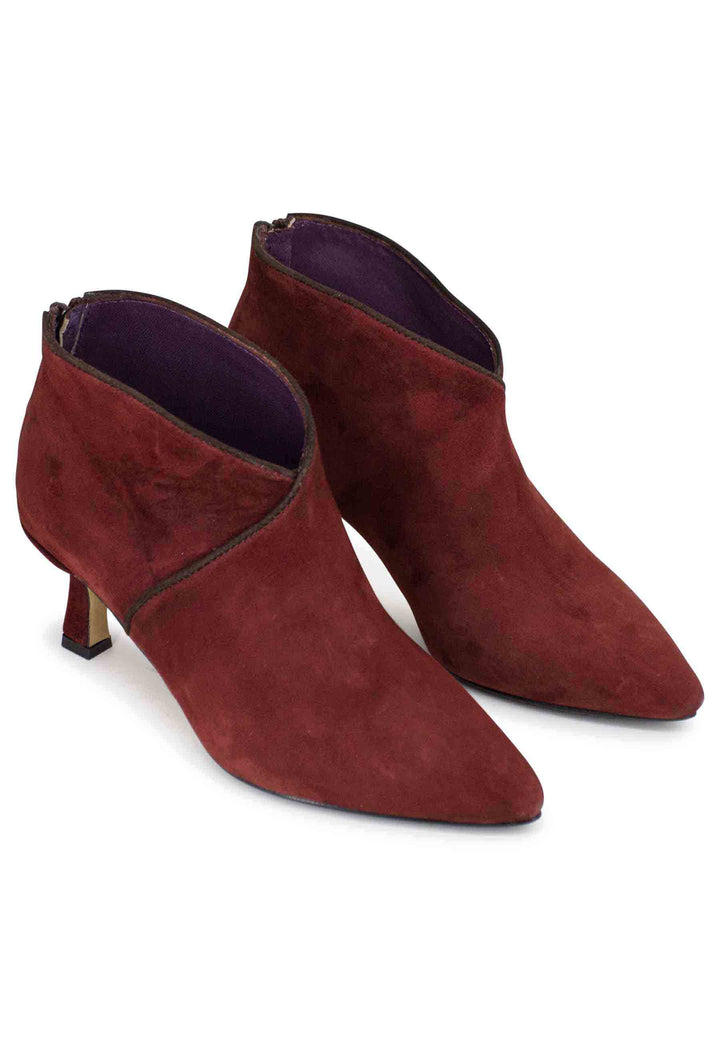 Spatarella Stivaletti Donna In Camoscio Marrone Con Zip Posteriore