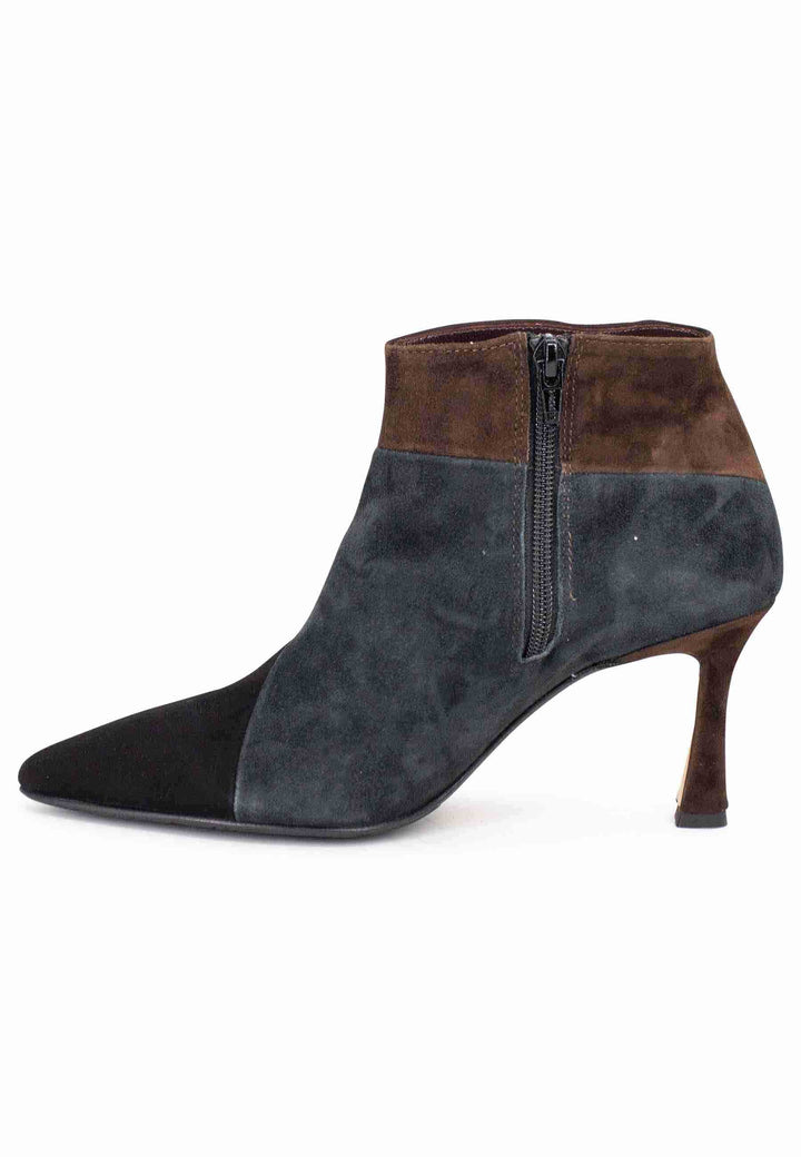 Spatarella Stivaletti Donna In Camsocio Nero Con Tacco Alto