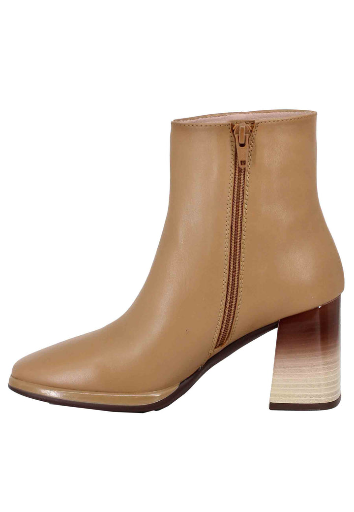 Spatarella Stivaletti Donna In Pelle Camel Con Tacco Alto