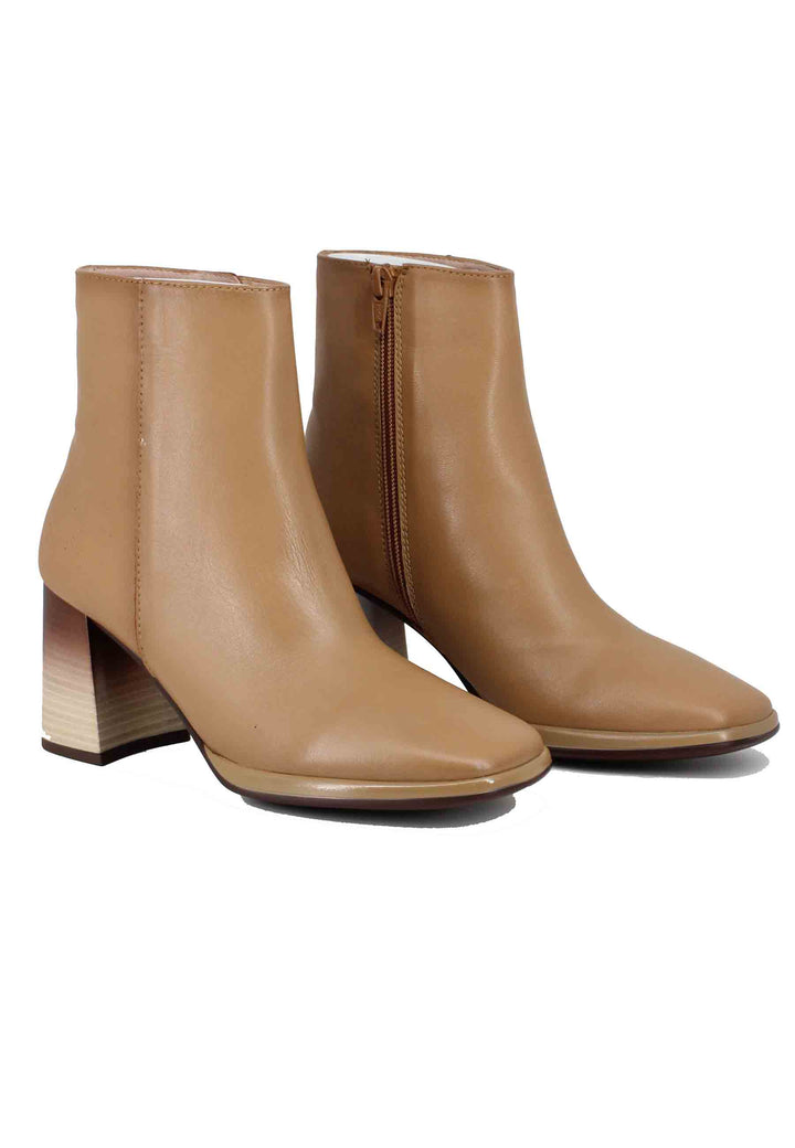 Spatarella Stivaletti Donna In Pelle Camel Con Tacco Alto