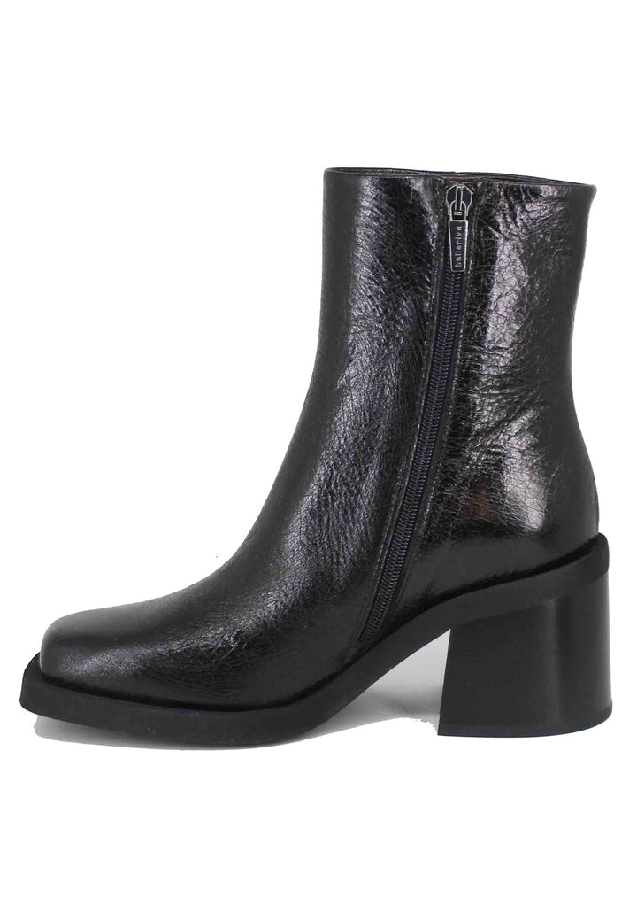 Spatarella Stivaletti Donna In Pelle Lucida Nera Con Punta Quadra