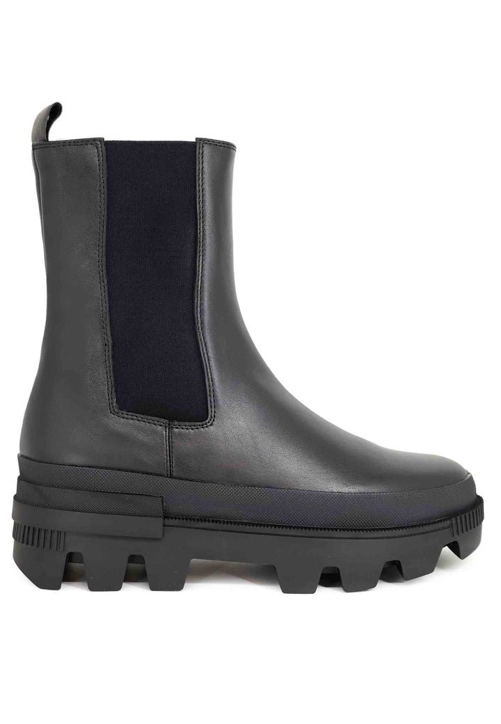 Spatarella Stivaletti Donna In Pelle Nera Con Fondo Carrarmato Violet