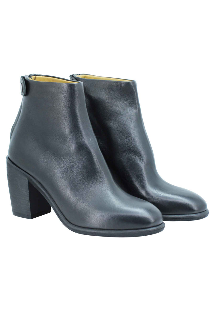 Spatarella Stivaletti Donna In Pelle Nera Tacco Alto Con Zip Posteriore