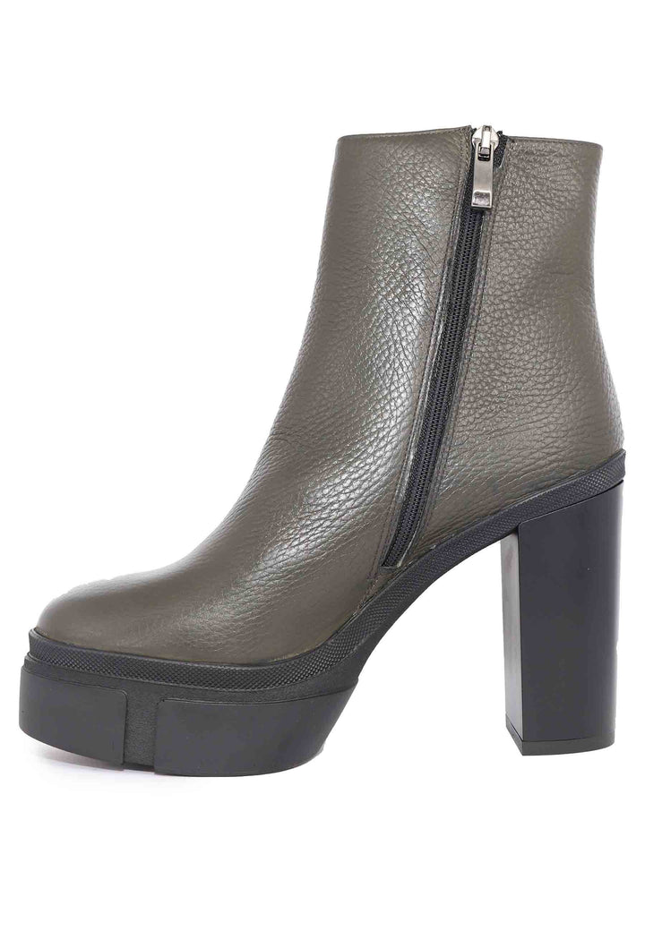 Spatarella Stivaletti Donna In Pelle Verde Con Tacco Alto E Plateau