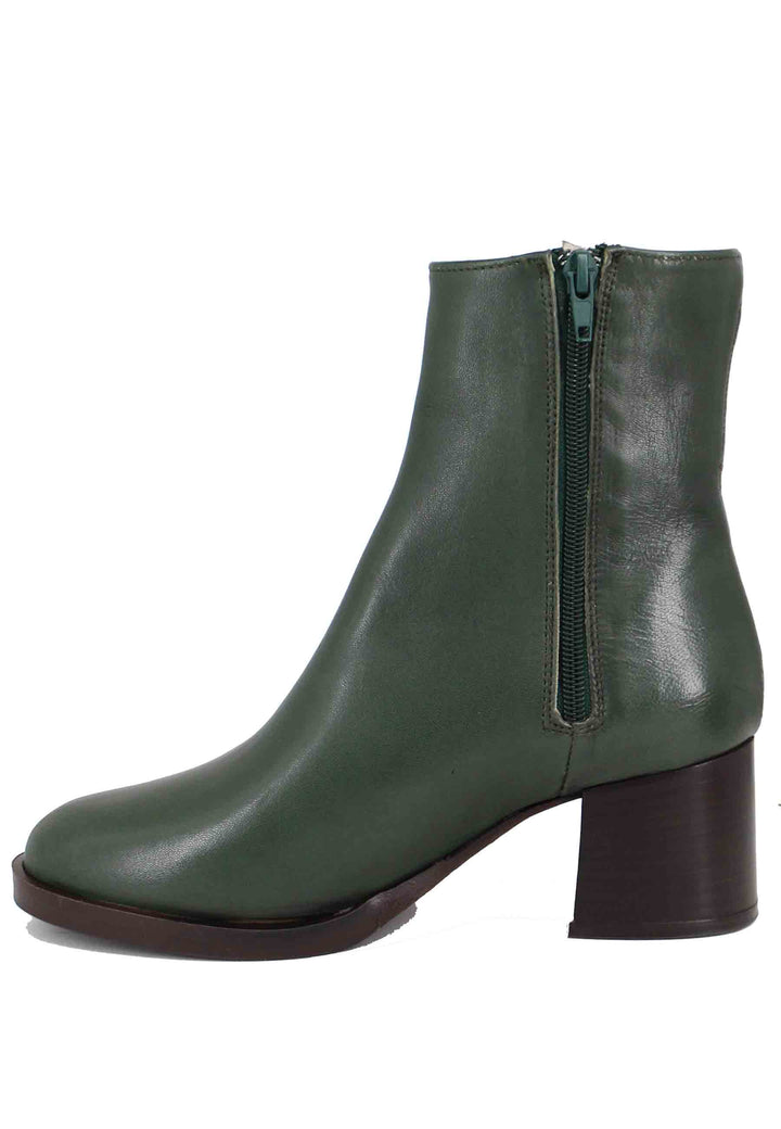 Spatarella Stivaletti Donna In Pelle Verde Tacco Basso