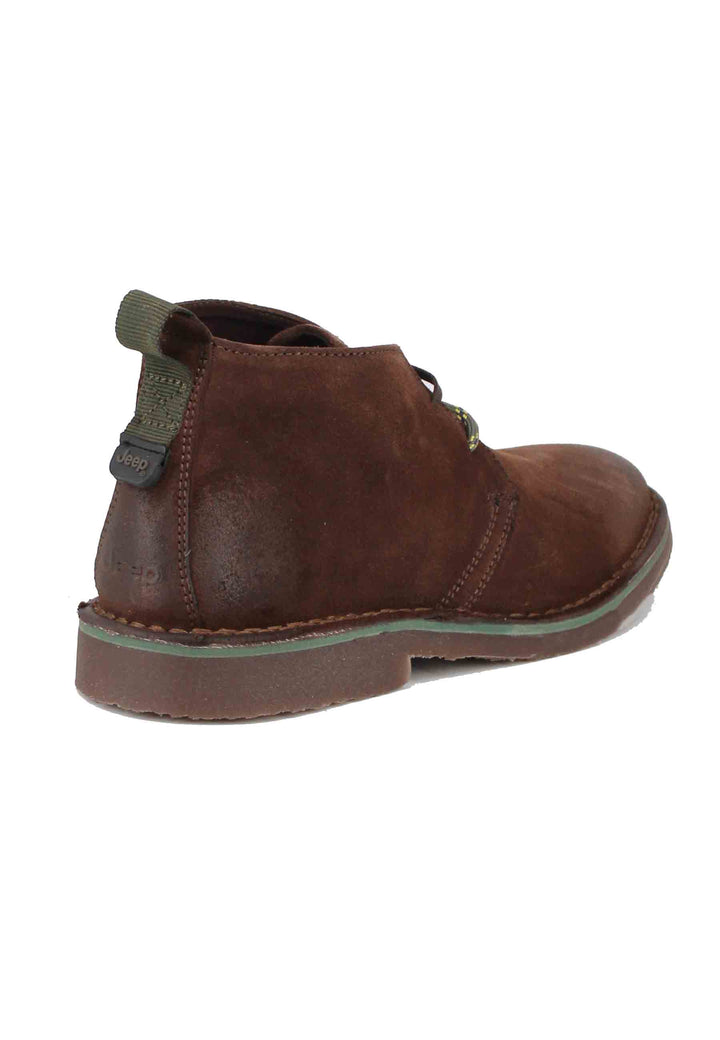 Spatarella Stivaletti Polacchine Uomo Overland In Camoscio Testa Di Moro Con Suola In Para