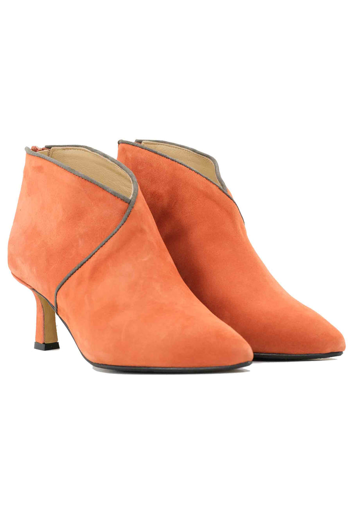 Spatarella Stivaletti TR1662/RT In Camoscio Arancione Con Zip Posteriore