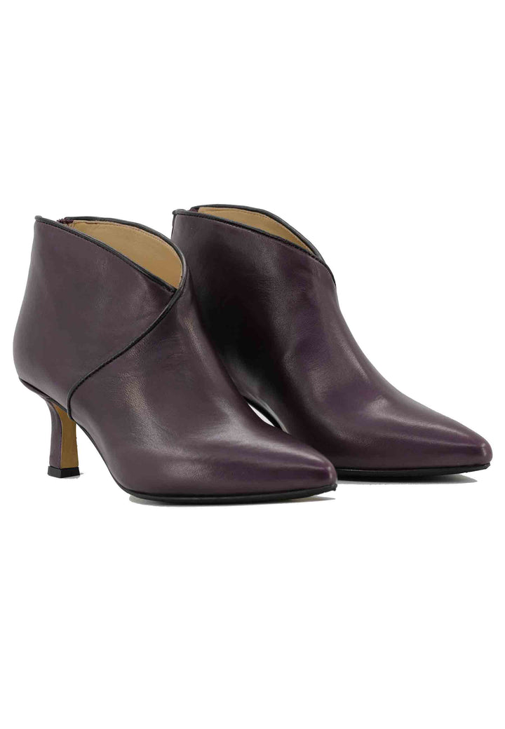 Spatarella Stivaletti TR1662/RT In Pelle Prugna Con Zip Posteriore