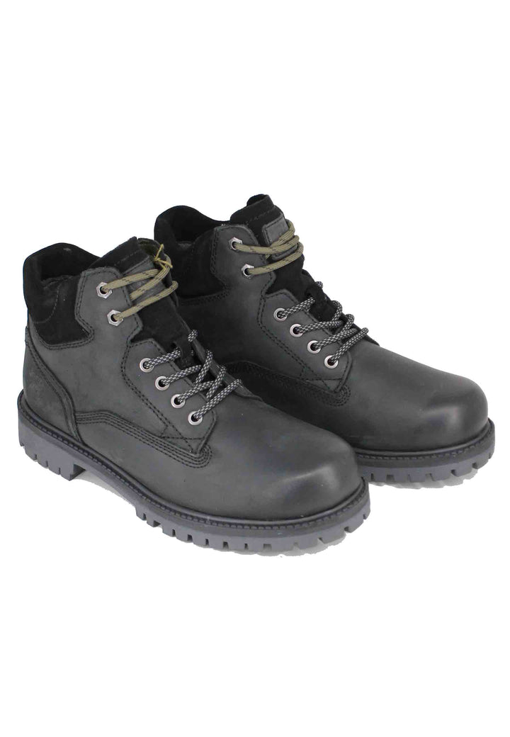 Spatarella Stivaletti Traking Uomo In Pelle Ingrassata Nera Willys