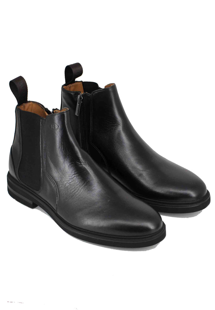 Spatarella Stivaletti Uomo In Pelle Nera Con Fondo Gomma