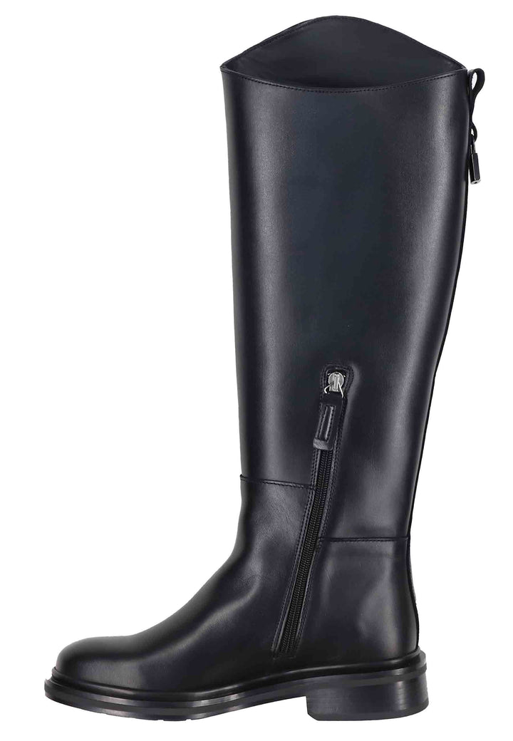 Spatarella Stivali Donna In Pelle Nera Con Tacco Basso