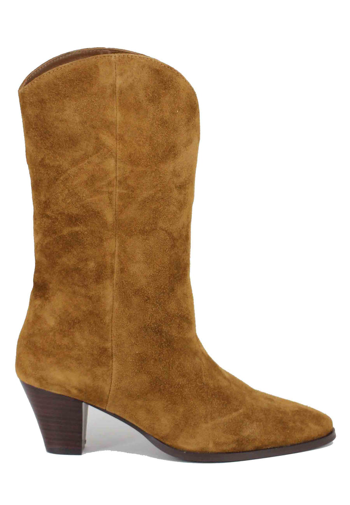 Spatarella Stivali Texani Donna In Camoscio Cuoio Parisa