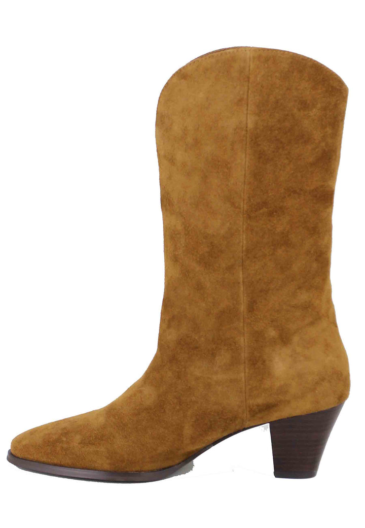 Spatarella Stivali Texani Donna In Camoscio Cuoio Parisa