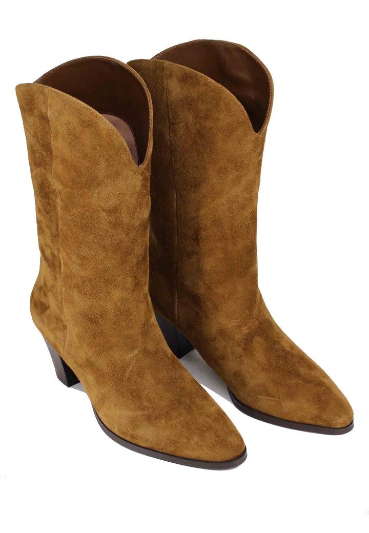 Spatarella Stivali Texani Donna In Camoscio Cuoio Parisa