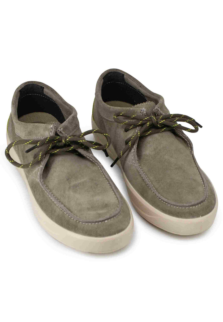 Spatarella Stringate Uomo Bob Cat In Camoscio Verde Con Suola In Gomma