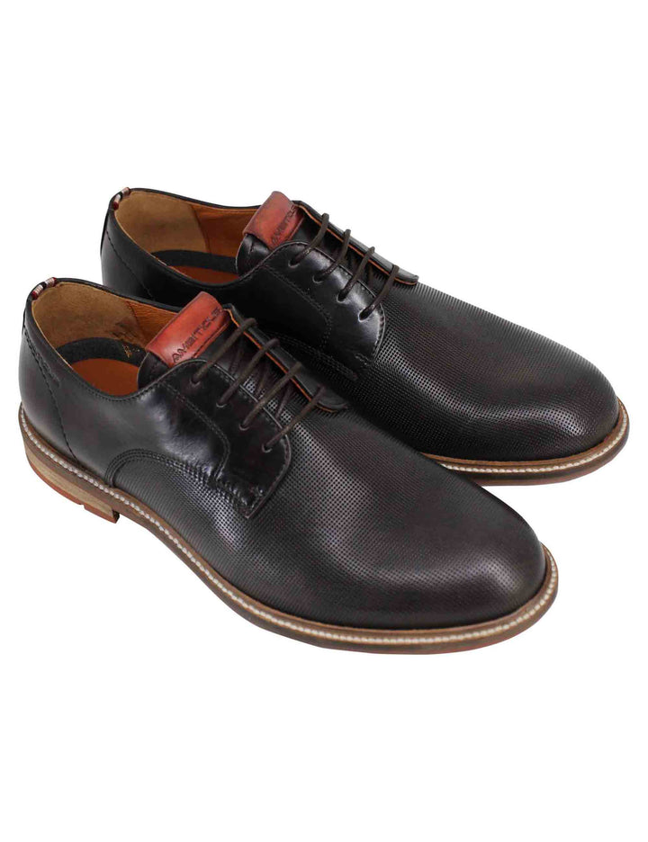 Spatarella Stringate Uomo Caye In Pelle Marrone Con Suola In Gomma