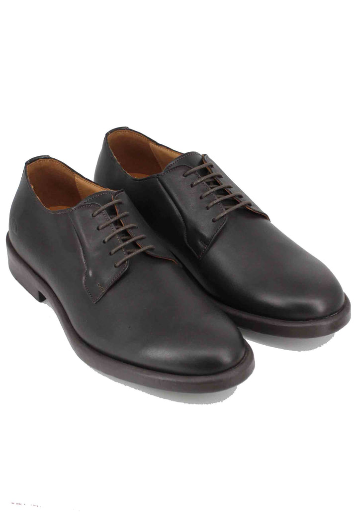 Spatarella Stringate Uomo In Pelle Marrone Con Fondo Gomma